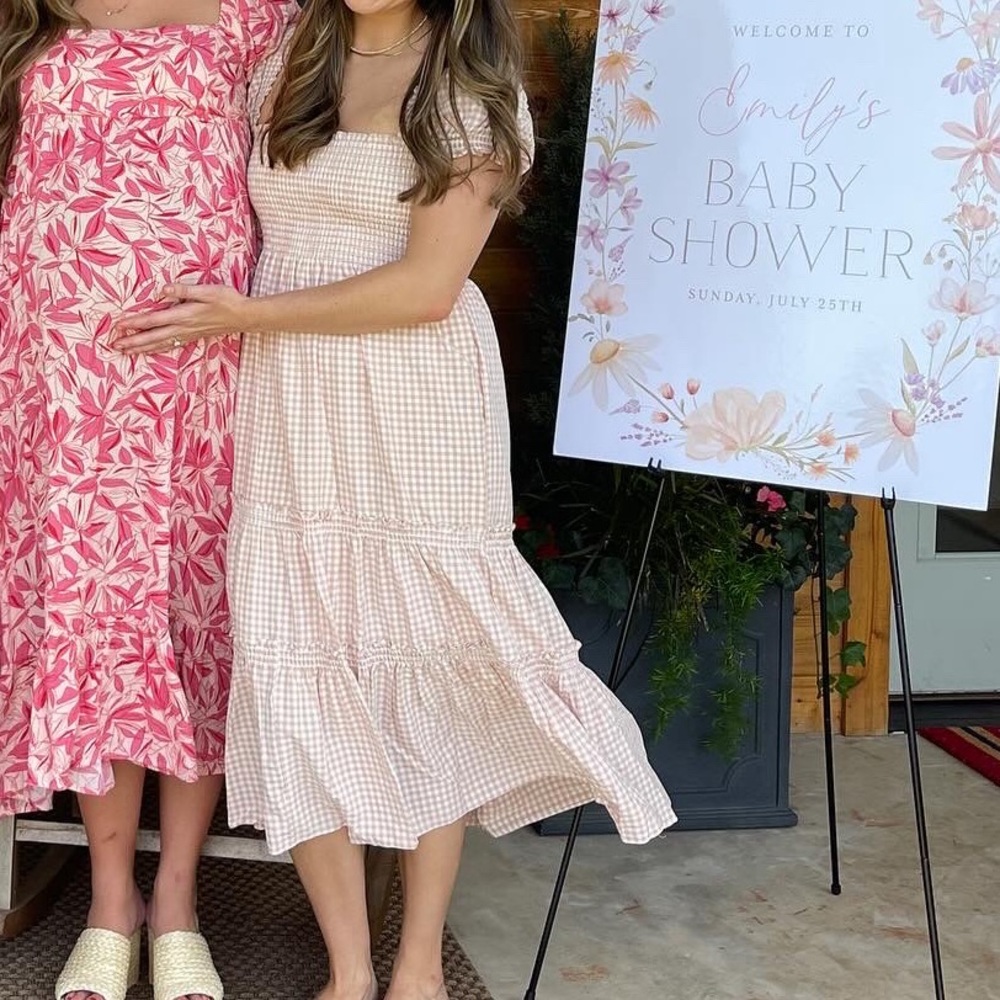Floral Pink Midi Dress